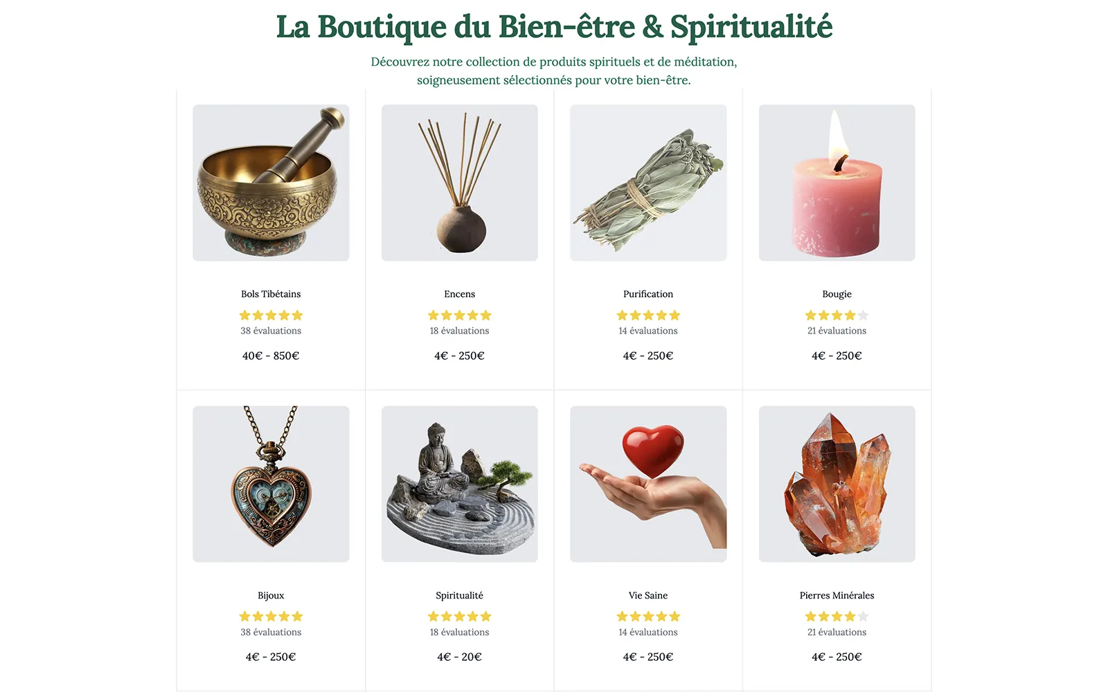 Capture d'écran du site La Boutique du Bien-Être