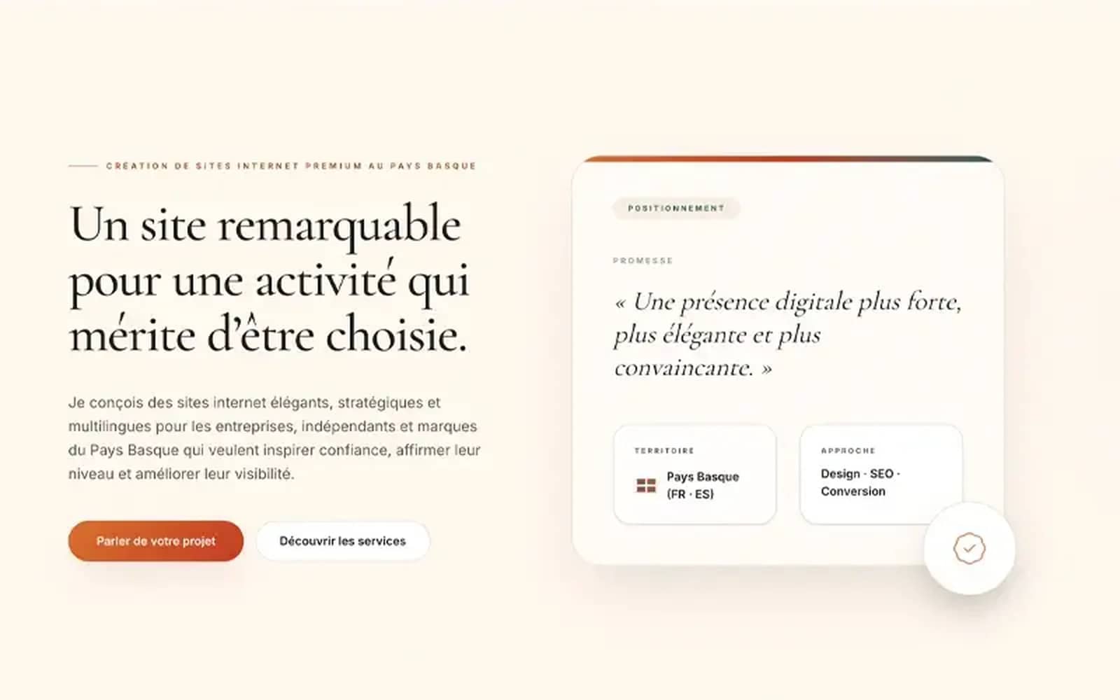 Capture d'écran du site Création Site Internet Pays Basque